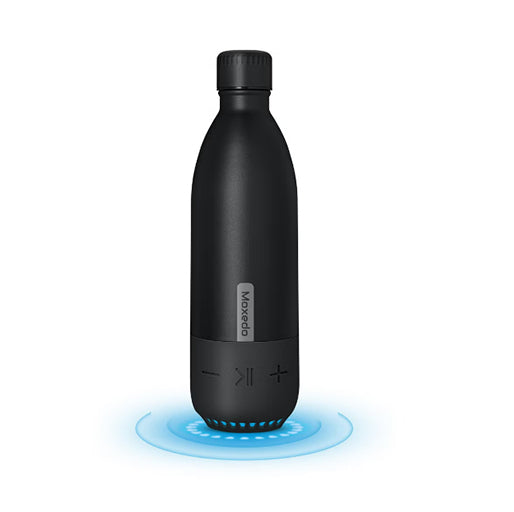 Moxedo Stainless Steel Vacuum Flask with Bluetooth Speaker – Black Moxedo Stainless Steel Vacuum Flask with Bluetooth Speaker – Black